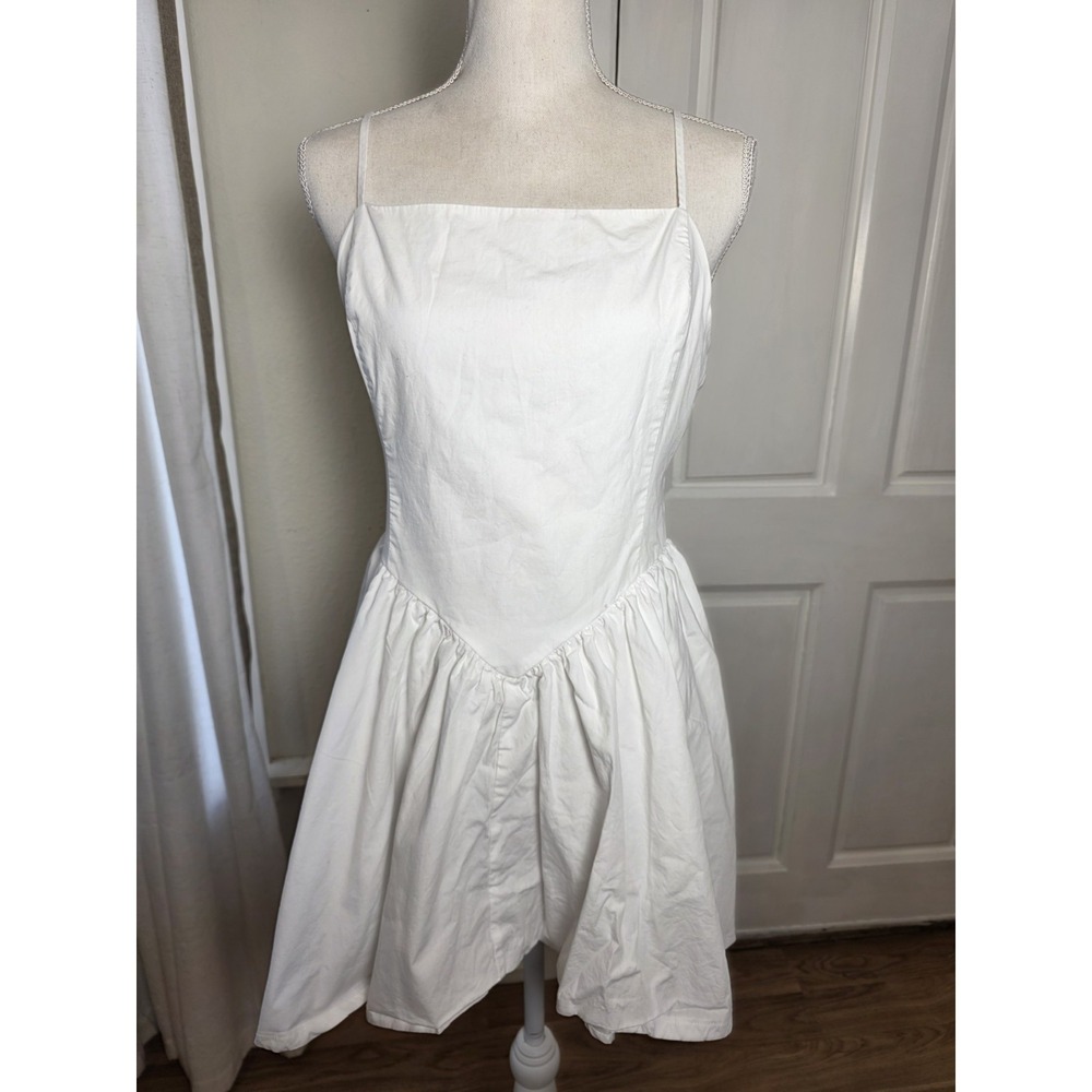 Blashe Dress Size Large White Mini Corset Back Sleeveless Sorority Dress